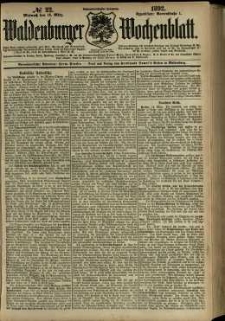 Waldenburger Wochenblatt, Jg. 38, 1892, nr 22