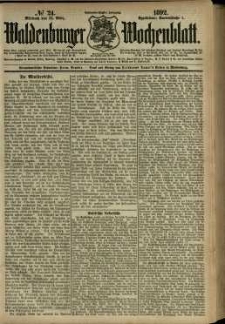 Waldenburger Wochenblatt, Jg. 38, 1892, nr 24