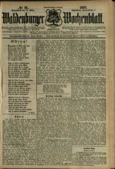 Waldenburger Wochenblatt, Jg. 38, 1892, nr 31