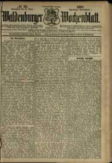 Waldenburger Wochenblatt, Jg. 38, 1892, nr 33