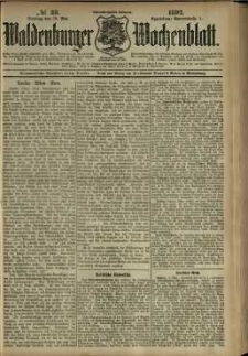 Waldenburger Wochenblatt, Jg. 38, 1892, nr 38