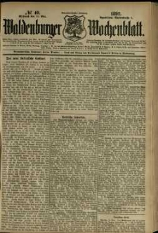 Waldenburger Wochenblatt, Jg. 38, 1892, nr 40