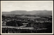 Hirschberg i. Rsgb. m. Boberviadukt. Hausberg u. Blick n. d. Schneekoppe [Dokument ikonograficzny]