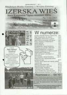 Izerska Wieś : Biuletyn Rady Gminy i Wójta Gminy, 2003, nr 7