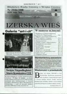 Izerska Wieś : Biuletyn Rady Gminy i Wójta Gminy, 2008, nr 25