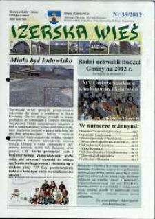 Izerska Wieś : Biuletyn Rady Gminy i W&oacute;jta Gminy, 2012, nr 39