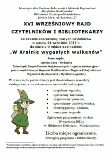XVI Wrześniowy Rajd Czytelnik&oacute;w i Bibliotekarzy - informator