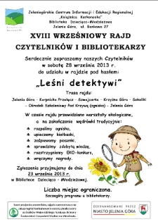 XVIII Wrześniowy Rajd Czytelników i Bibliotekarzy - informator