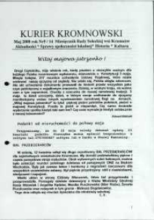 Kurier Kromnowski. Miesięcznik Rady Sołeckiej Wsi Kromnów, 2008, nr 5 (14)