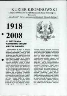 Kurier Kromnowski. Miesięcznik Rady Sołeckiej Wsi Kromn&oacute;w, 2008, nr 11 (20)