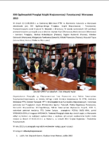 XXII Ogólnopolski Przegląd Książki Krajoznawczej i Turystycznej : Warszawa 2013 [Dokument elektroniczny]