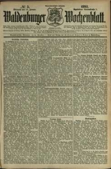 Waldenburger Wochenblatt, Jg. 39, 1893, nr 5