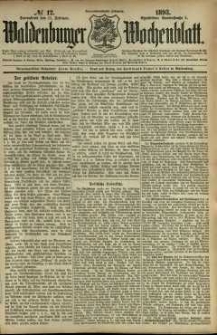 Waldenburger Wochenblatt, Jg. 39, 1893, nr 12