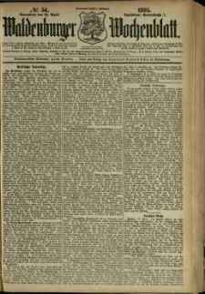 Waldenburger Wochenblatt, Jg. 39, 1893, nr 34