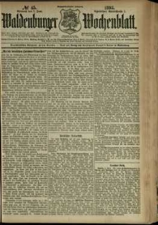 Waldenburger Wochenblatt, Jg. 39, 1893, nr 45