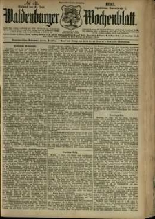 Waldenburger Wochenblatt, Jg. 39, 1893, nr 49