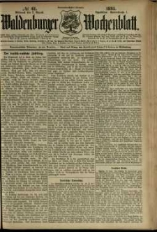Waldenburger Wochenblatt, Jg. 39, 1893, nr 61