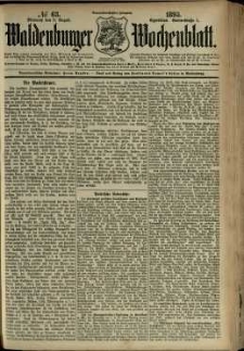 Waldenburger Wochenblatt, Jg. 39, 1893, nr 63