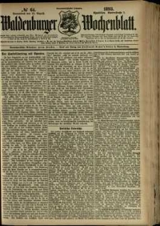 Waldenburger Wochenblatt, Jg. 39, 1893, nr 64