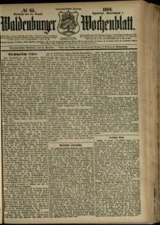 Waldenburger Wochenblatt, Jg. 39, 1893, nr 65