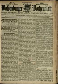 Waldenburger Wochenblatt, Jg. 39, 1893, nr 77