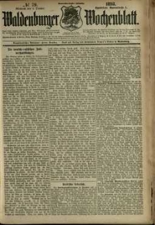 Waldenburger Wochenblatt, Jg. 39, 1893, nr 79