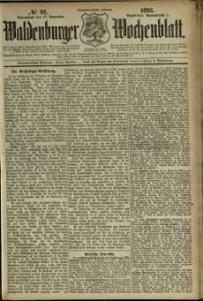 Waldenburger Wochenblatt, Jg. 39, 1893, nr 92