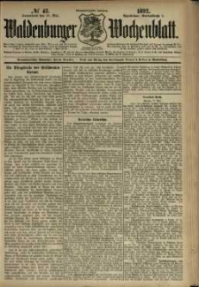 Waldenburger Wochenblatt, Jg. 38, 1892, nr 43
