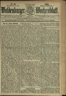 Waldenburger Wochenblatt, Jg. 38, 1892, nr 49