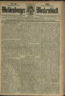 Waldenburger Wochenblatt, Jg. 38, 1892, nr 55