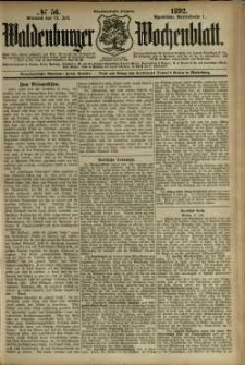 Waldenburger Wochenblatt, Jg. 38, 1892, nr 56
