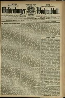 Waldenburger Wochenblatt, Jg. 38, 1892, nr 58