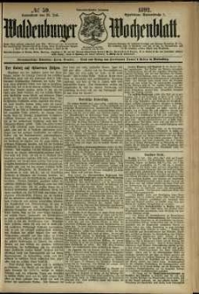 Waldenburger Wochenblatt, Jg. 38, 1892, nr 59