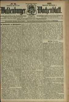Waldenburger Wochenblatt, Jg. 38, 1892, nr 61