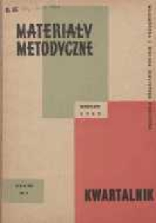 Materiały Metodyczne, 1962, nr 1