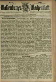 Waldenburger Wochenblatt, Jg. 38, 1892, nr 64