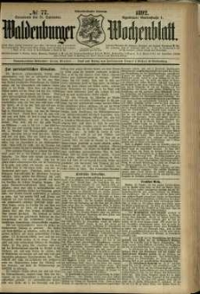 Waldenburger Wochenblatt, Jg. 38, 1892, nr 77