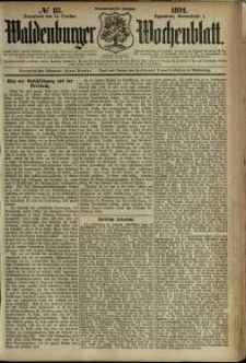 Waldenburger Wochenblatt, Jg. 38, 1892, nr 83