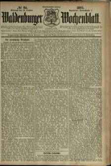 Waldenburger Wochenblatt, Jg. 38, 1892, nr 84
