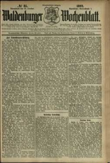 Waldenburger Wochenblatt, Jg. 38, 1892, nr 85
