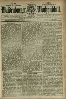 Waldenburger Wochenblatt, Jg. 38, 1892, nr 91