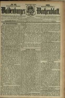 Waldenburger Wochenblatt, Jg. 38, 1892, nr 92