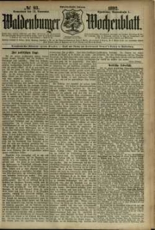 Waldenburger Wochenblatt, Jg. 38, 1892, nr 93