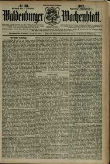 Waldenburger Wochenblatt, Jg. 38, 1892, nr 98