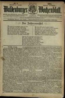 Waldenburger Wochenblatt, Jg. 40, 1894, nr 1