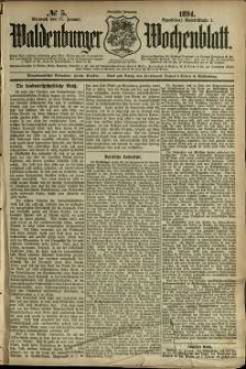 Waldenburger Wochenblatt, Jg. 40, 1894, nr 5