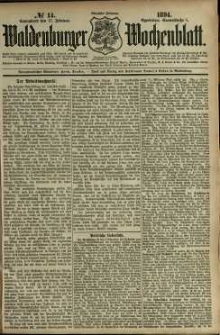 Waldenburger Wochenblatt, Jg. 40, 1894, nr 14