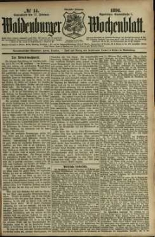 Waldenburger Wochenblatt, Jg. 40, 1894, nr 14