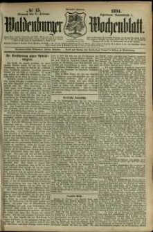 Waldenburger Wochenblatt, Jg. 40, 1894, nr 15