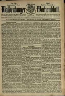 Waldenburger Wochenblatt, Jg. 40, 1894, nr 28